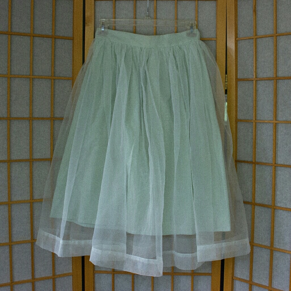 Mint Organza Midi Skirt
